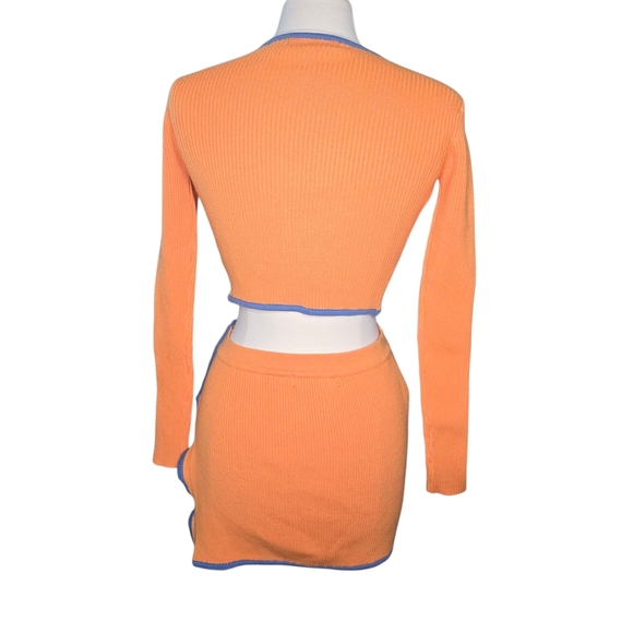 Finesse Rikey Orange Long Sleeve Top And Skirt Size XS/S - Picture 3 of 16